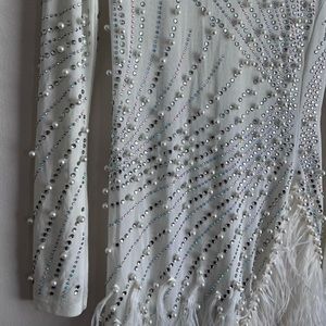 Mini White Rhinestone Dress